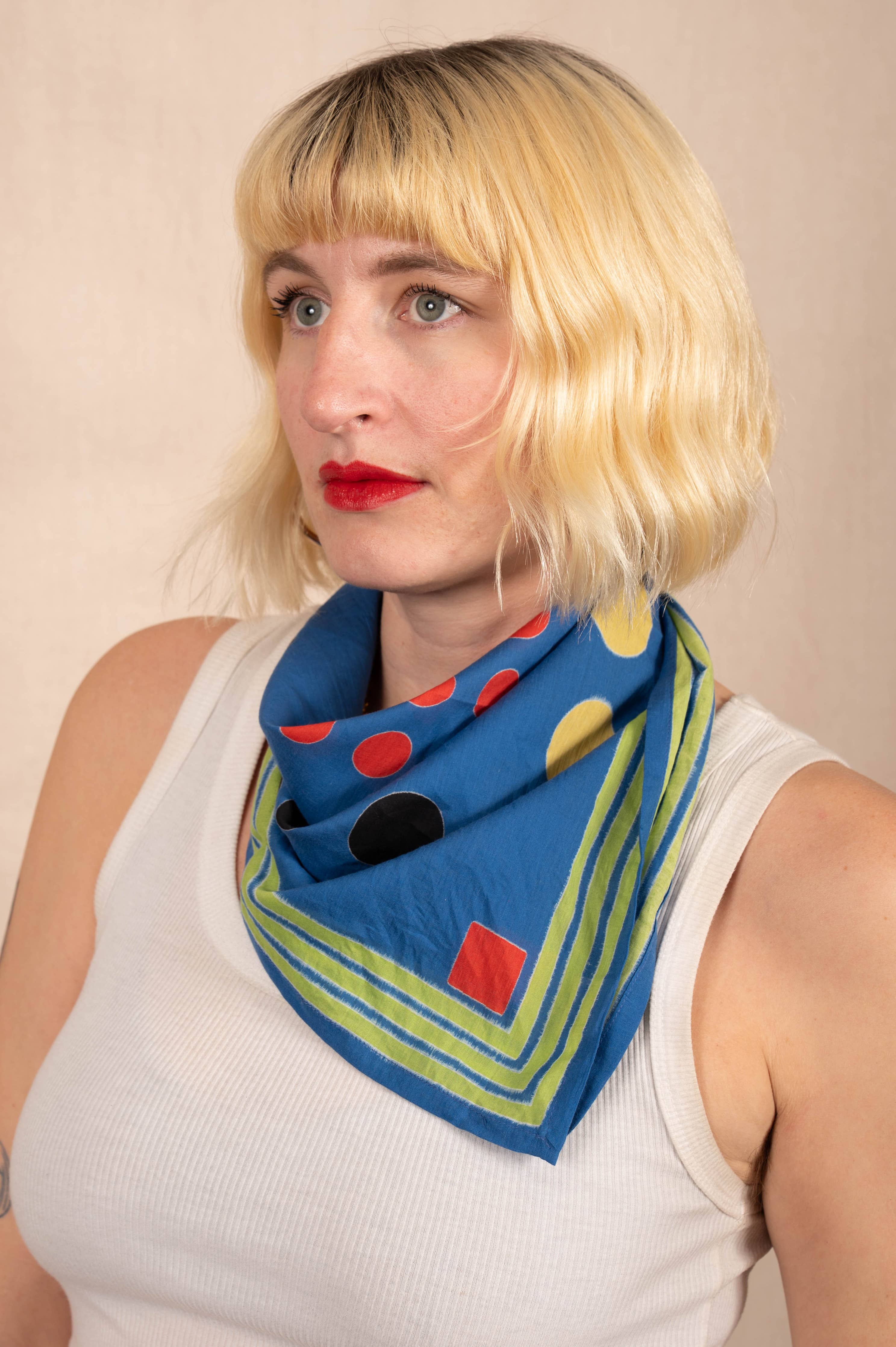 Archie Bandana No. 13 - Composition in Blue and Red