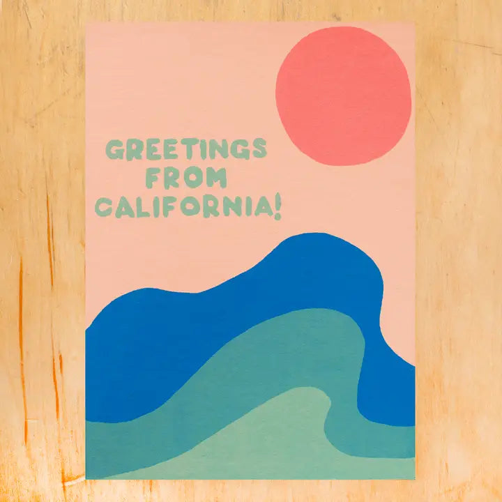 Greetings from California (Waves) Greeting Card