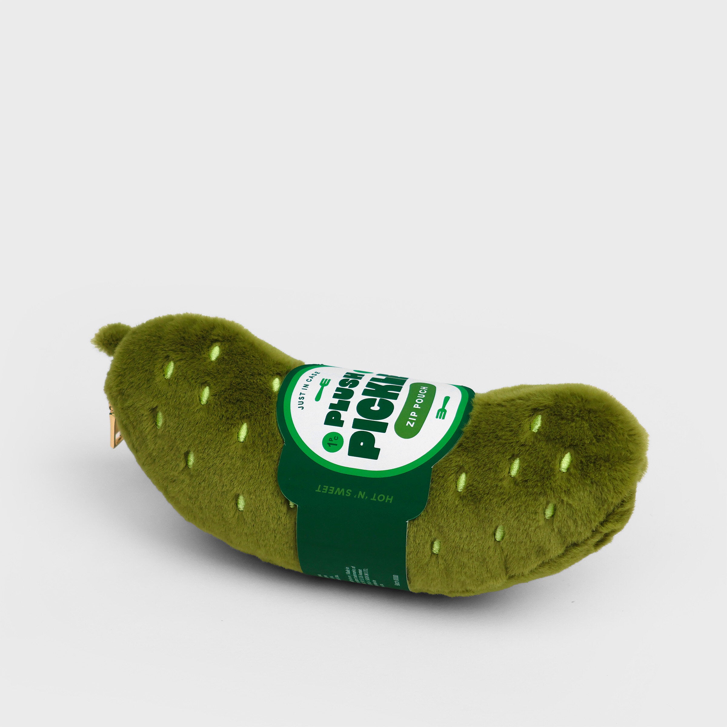 Plush Pickle Zip Pouch