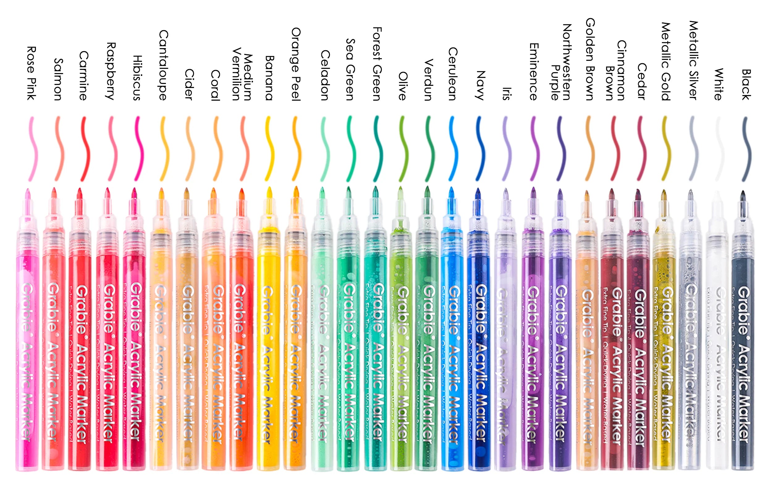 Extra Fine Tip Acrylic Paint Marker - Set of 28