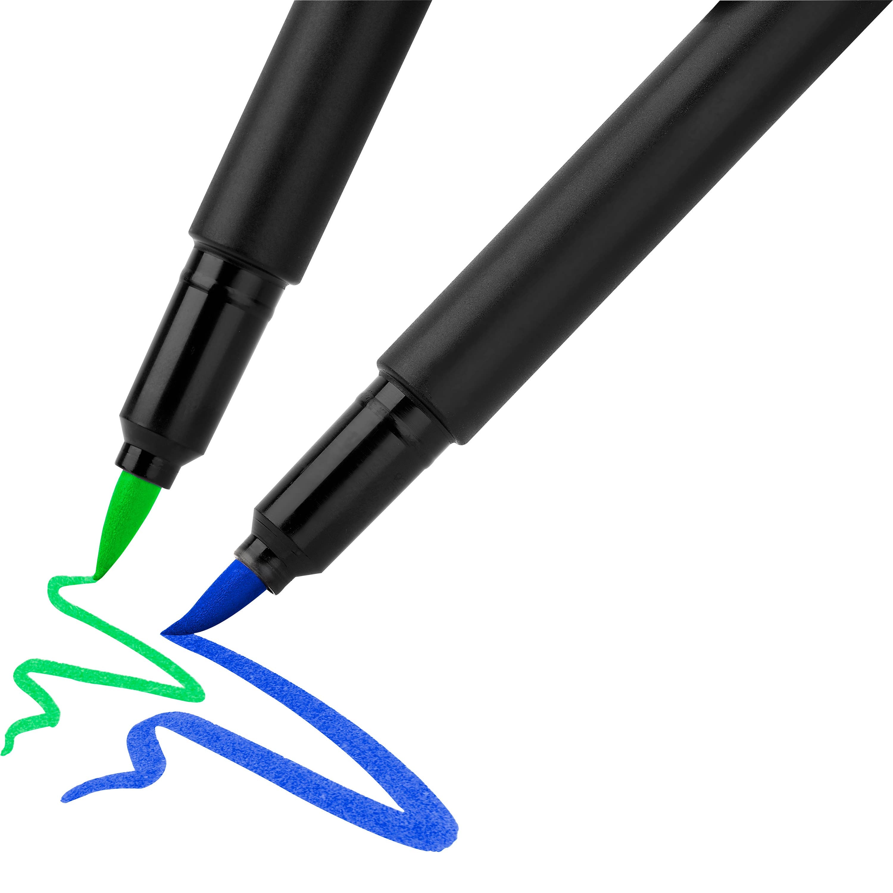 Black Edition Felt Tip Brush Pen Markers 6 Ct Box Basic