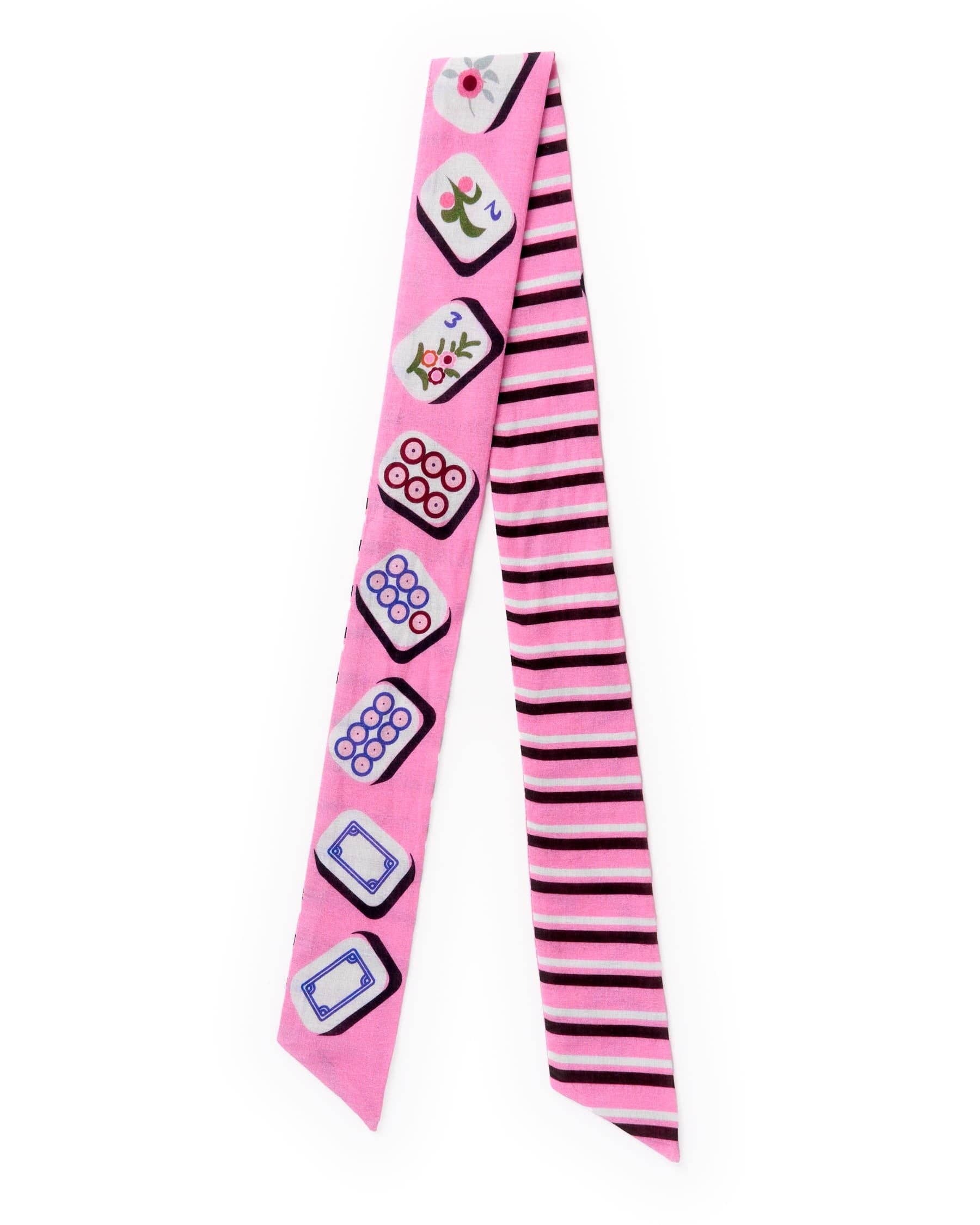 Camile Skinny Scarf Mahjong Print 36x2