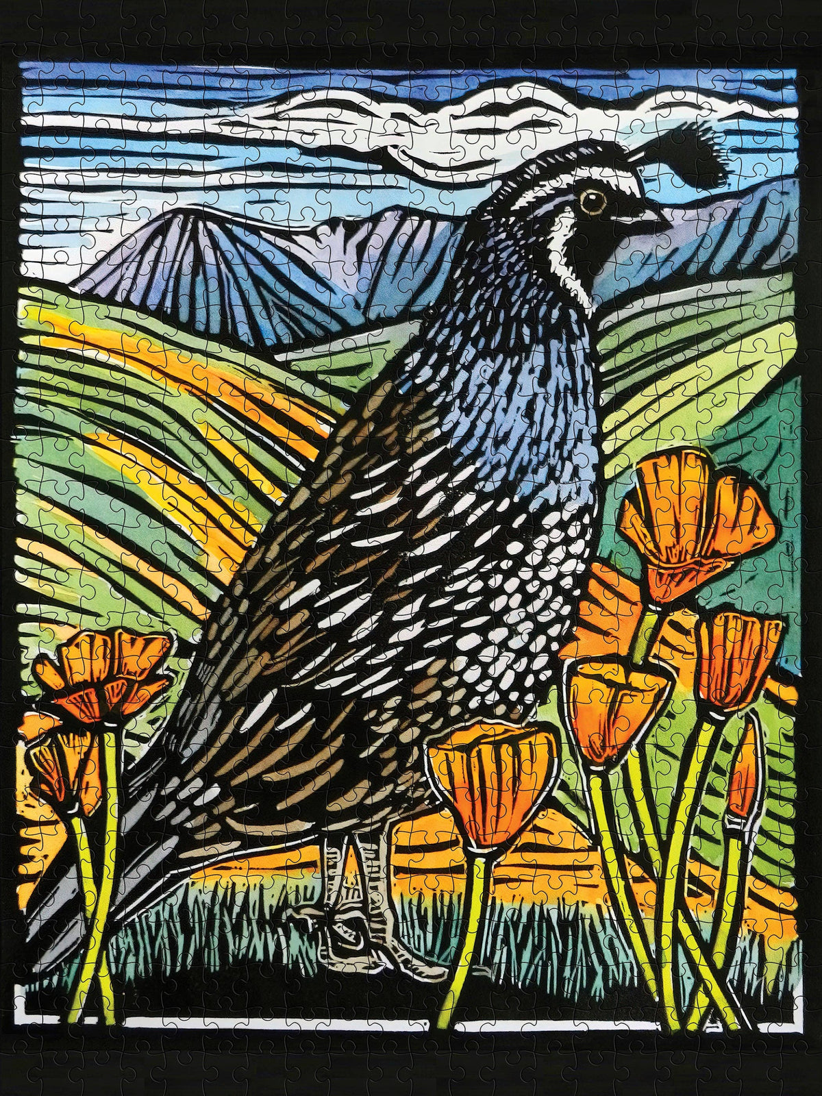 Molly Hashimoto: California Quail 500-Piece Jigsaw Puzzle