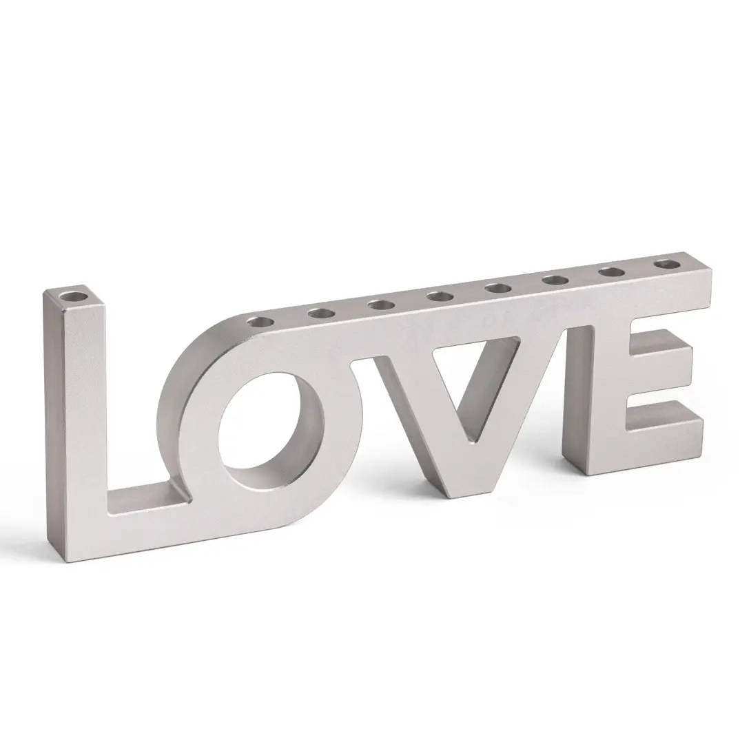 Love Aluminum Hanukkiah