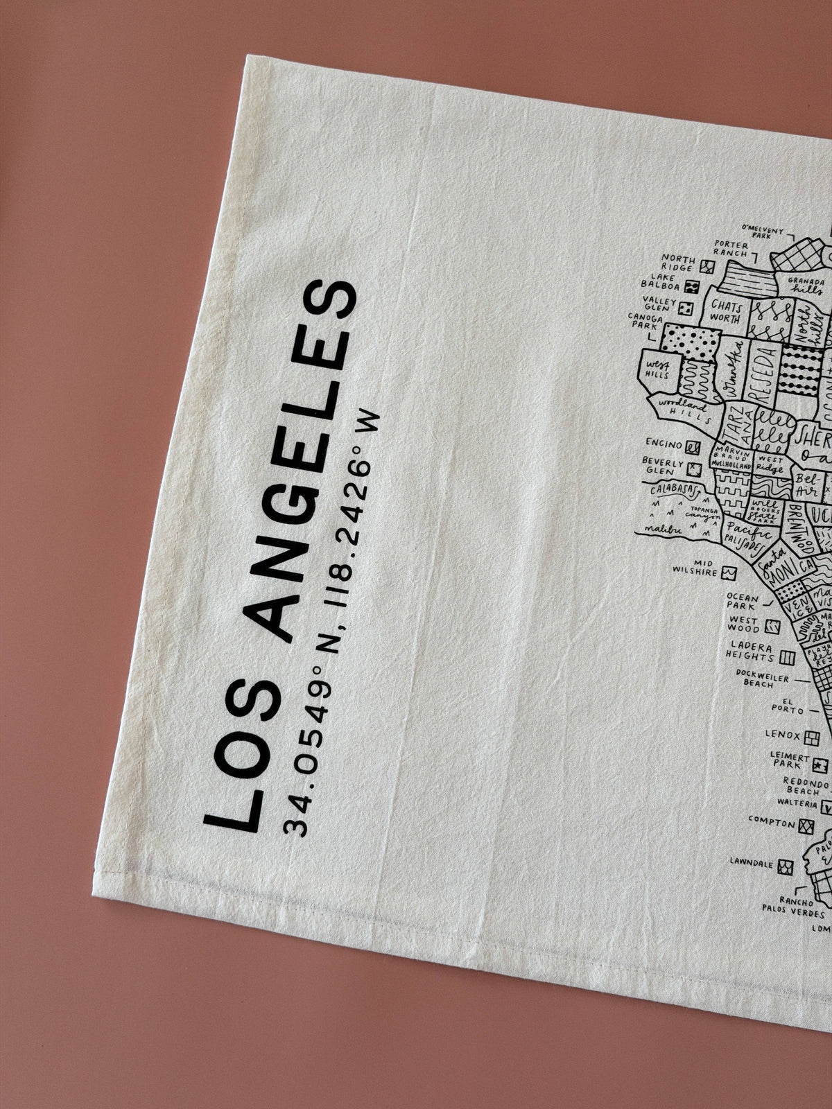 Los Angeles Map Tea Towel