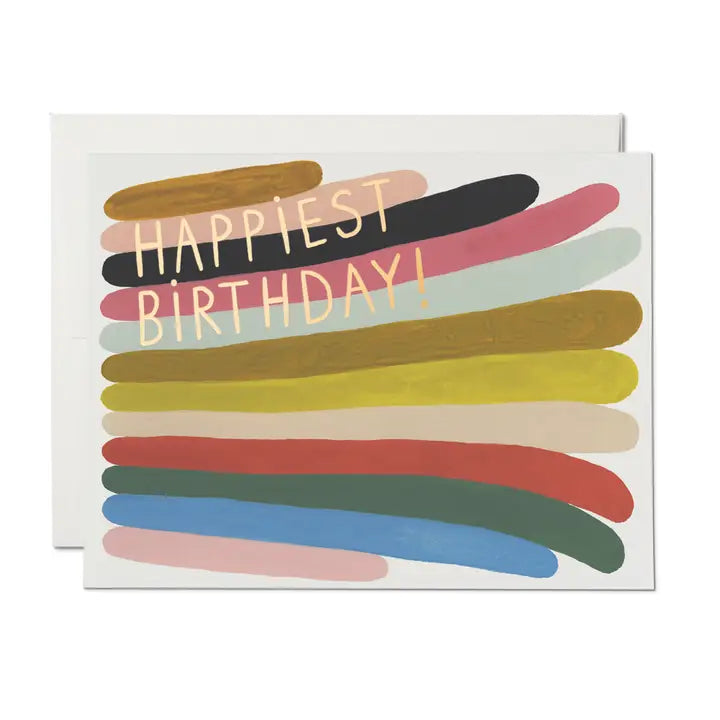 Rainbow Stripes Birthday Greeting Card