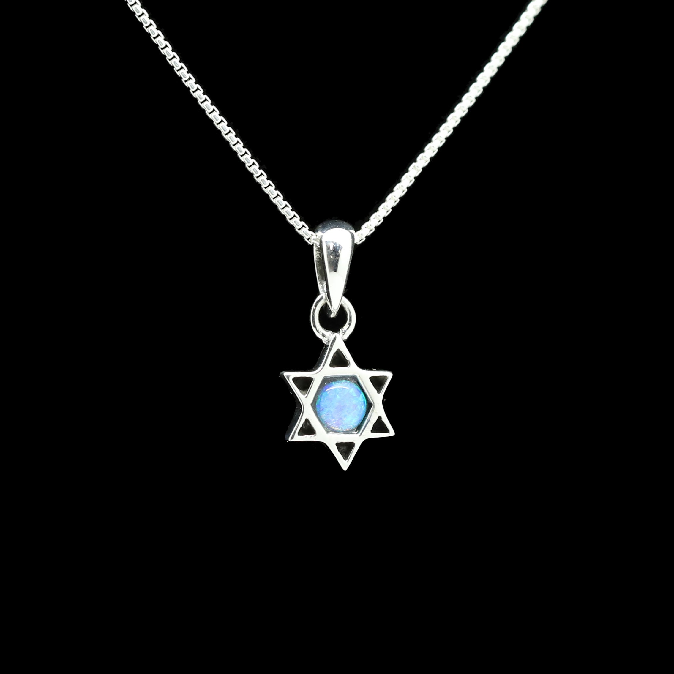 Sterling with Opal Star of David Necklace