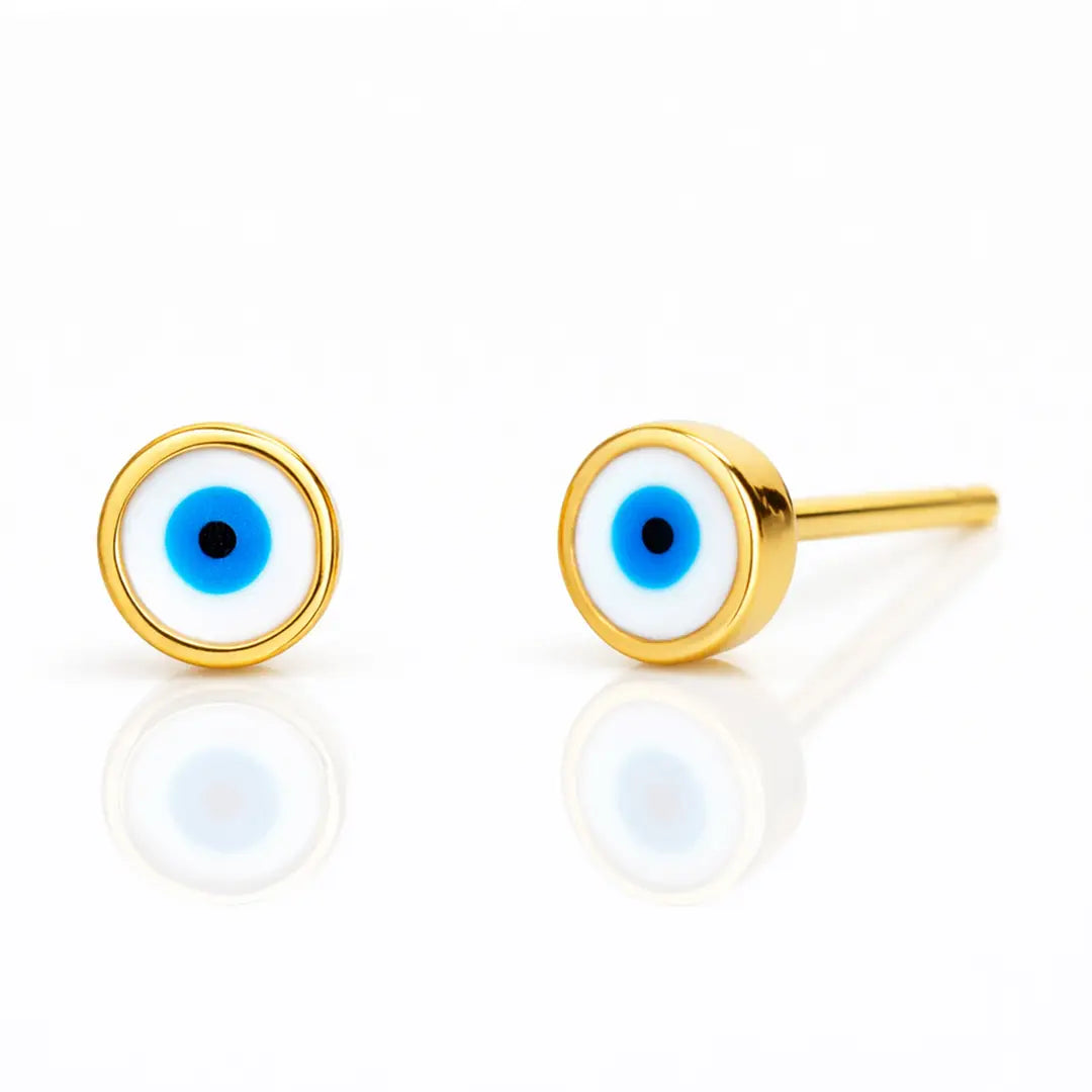 Enamel Round Eye Stud Earrings