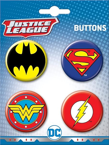 DC Comics Logos 4 Button Pin Set 1.25"