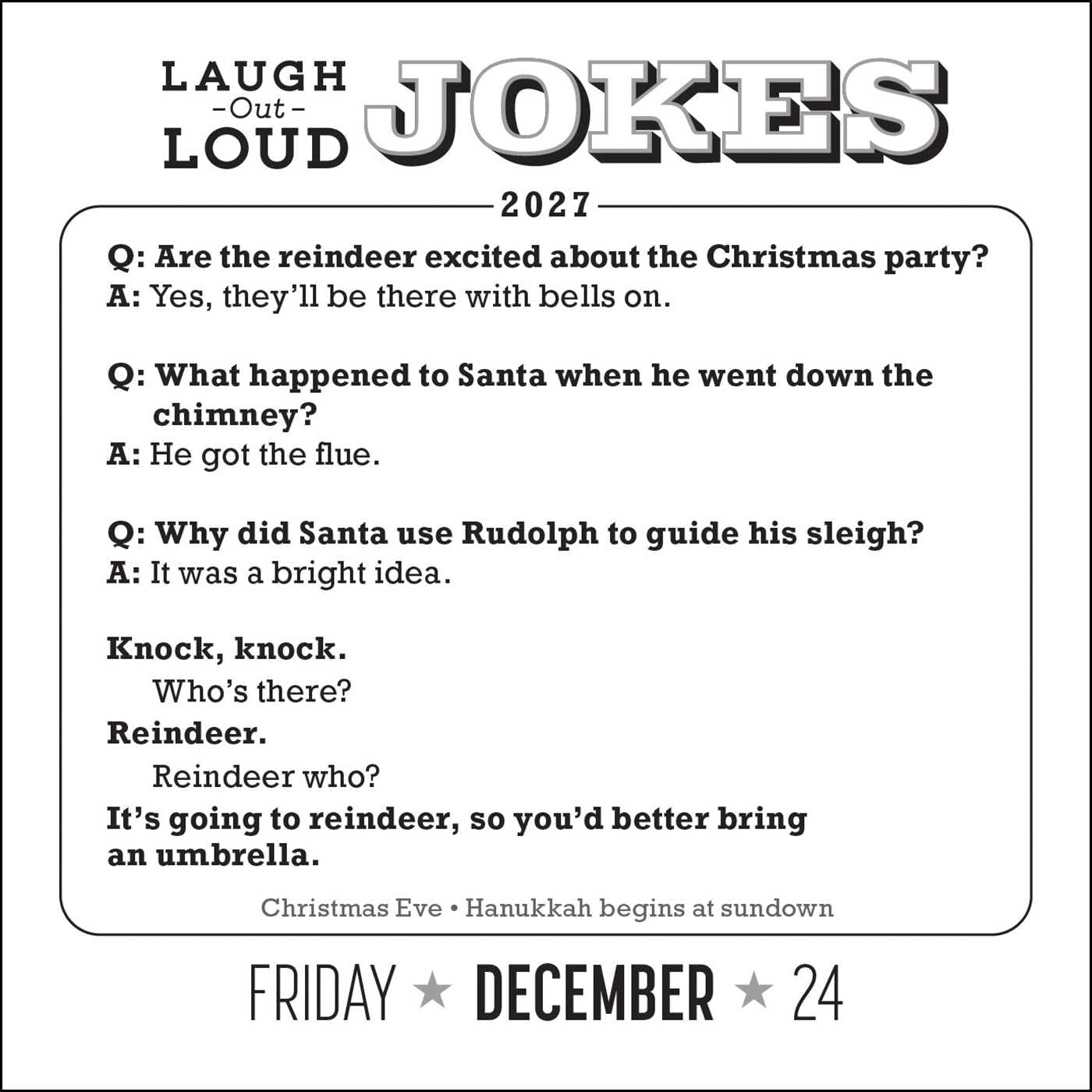 Laugh-Out-Loud Jokes 2027 Day-to-Day Calendar: 1,000 Punny Jokes