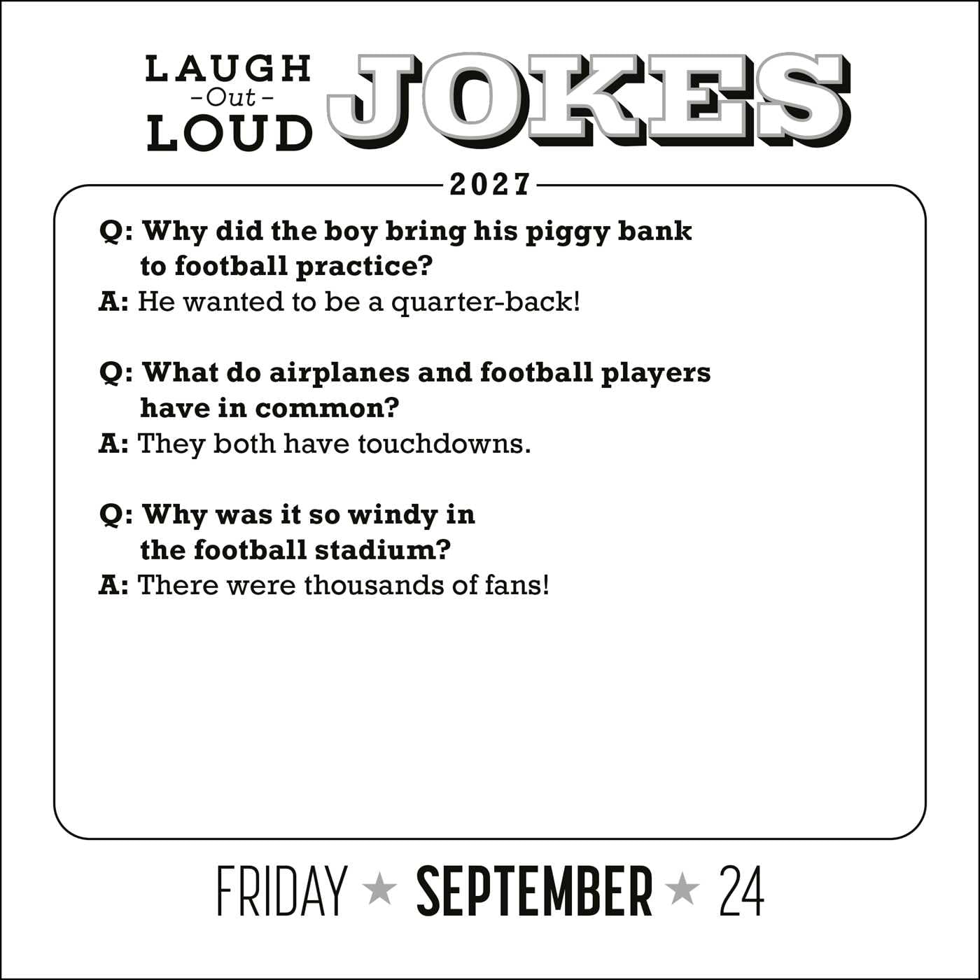 Laugh-Out-Loud Jokes 2027 Day-to-Day Calendar: 1,000 Punny Jokes