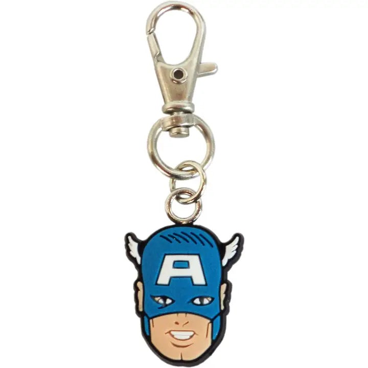 Captain America Head Zipper Pull