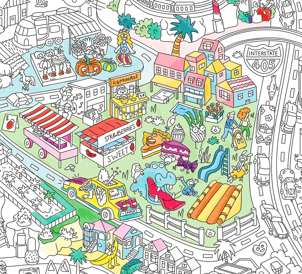 Los Angeles Giant Coloring Poster