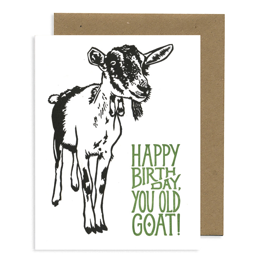 Goat Birthday Letterpress Greeting Card