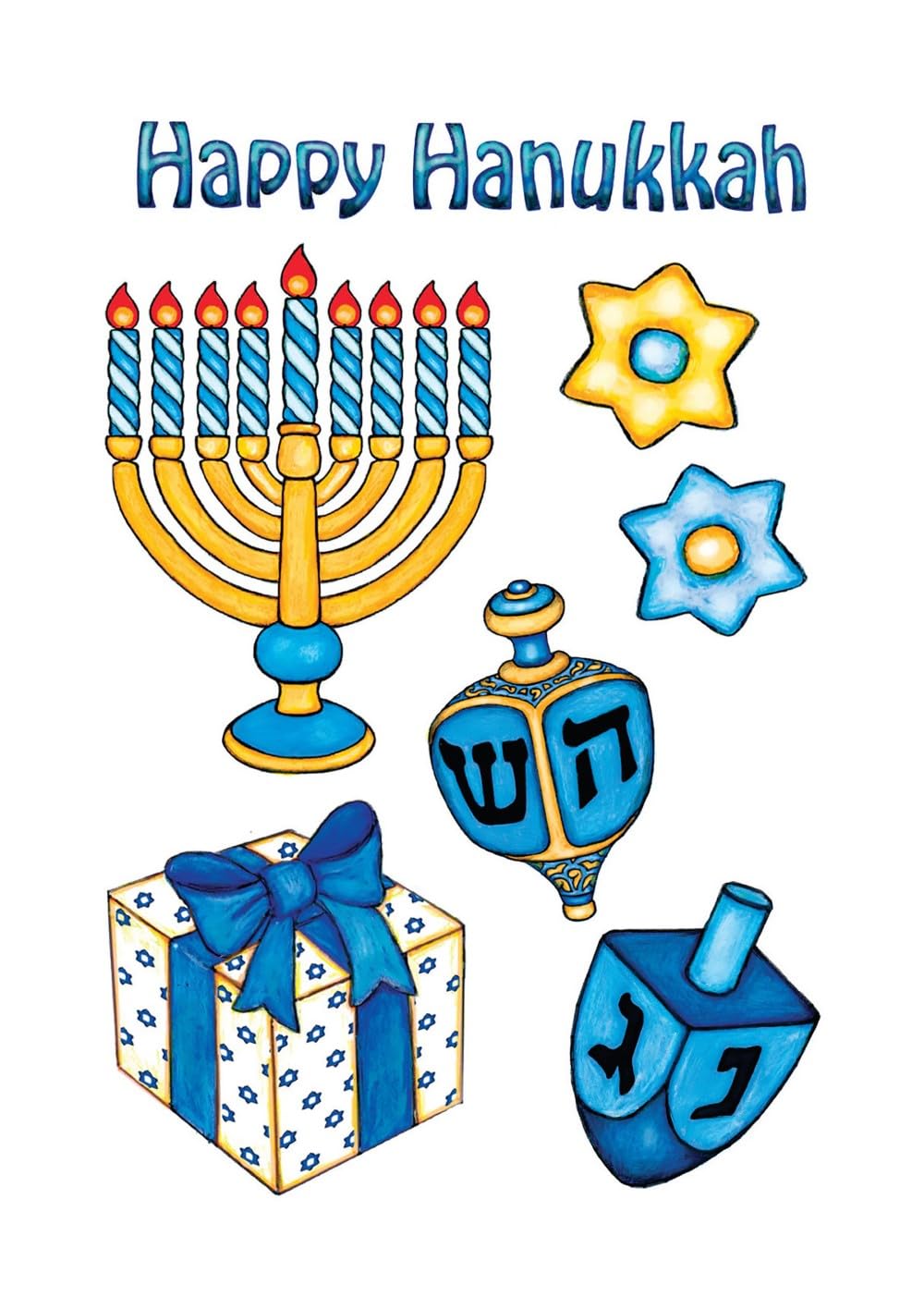 Glitter Hanukkah Stickers
