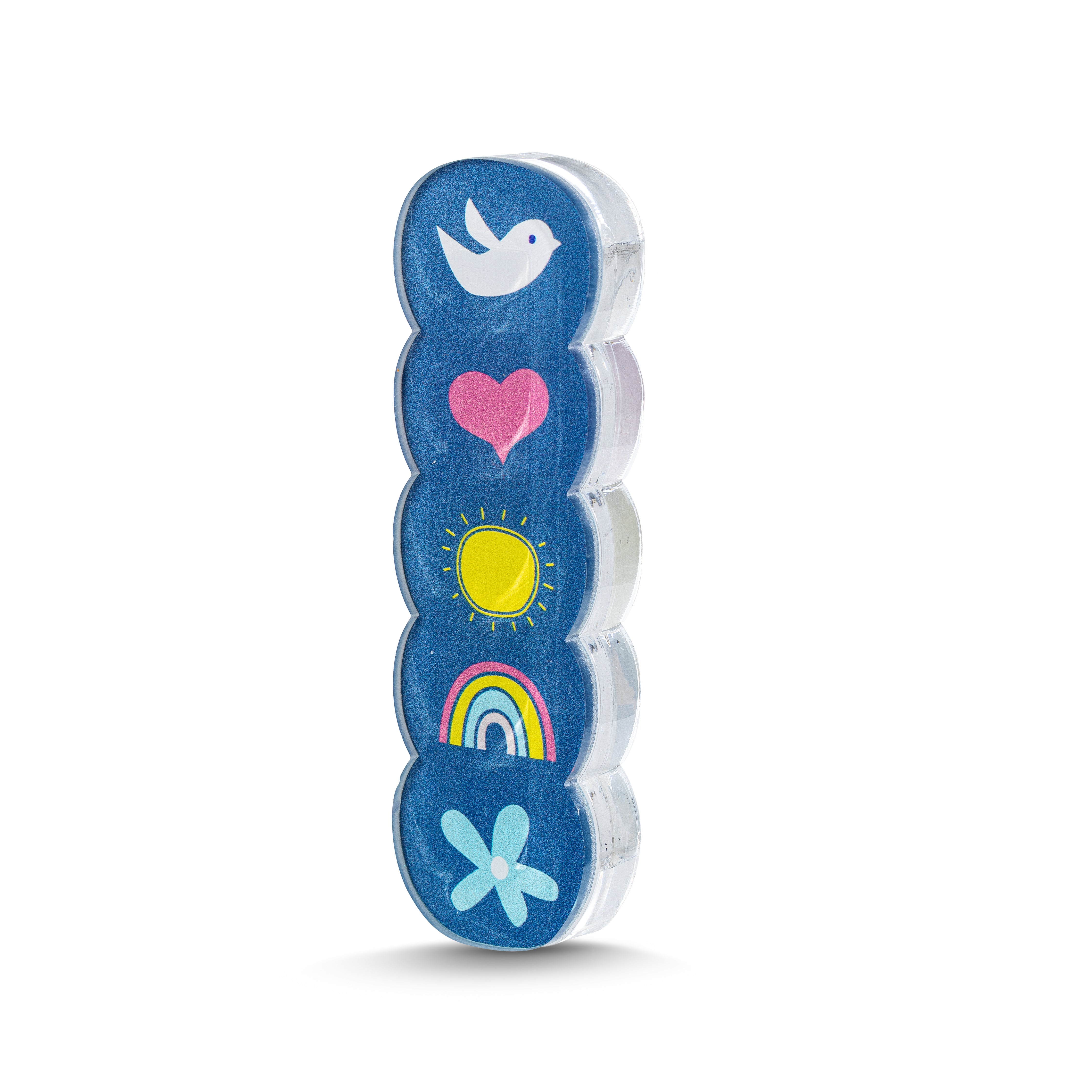 Acrylic Mezuzah Dove Heart Sun Rainbow Flower