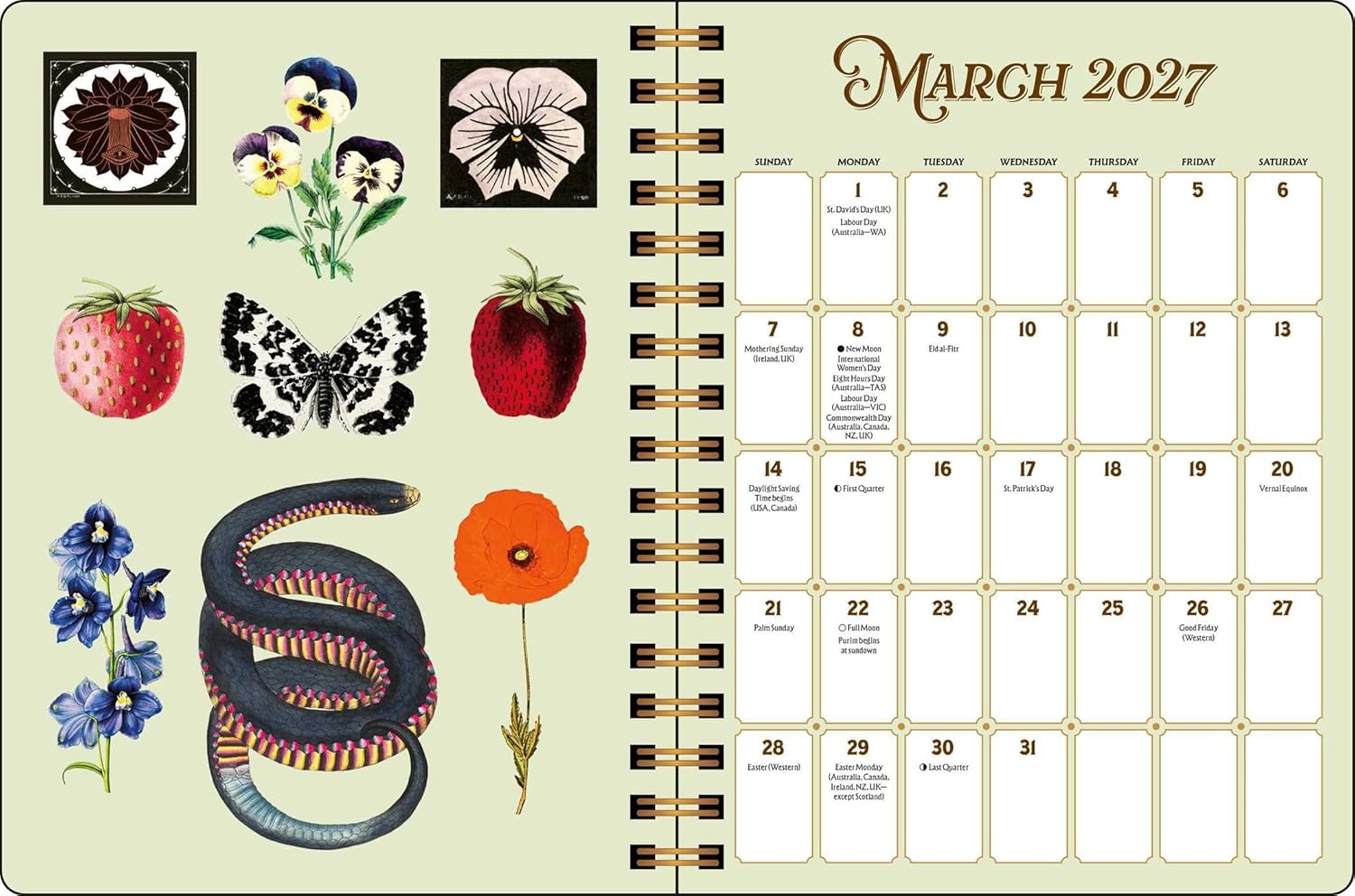 The Antiquarian Sticker Book 2027 Monthly/Weekly Planner Calendar