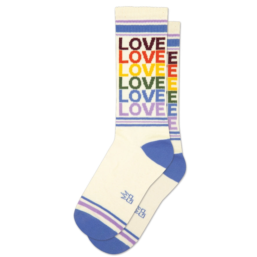 Love - Vintage Rainbow Gym Crew Socks