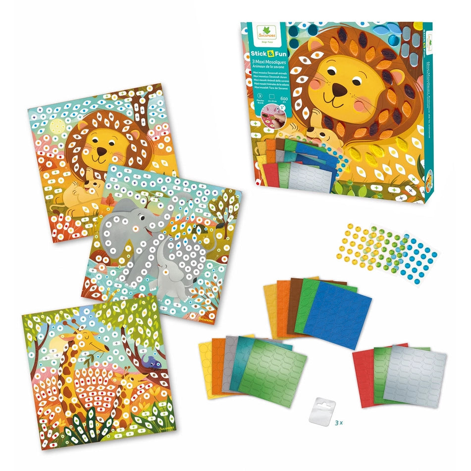 Stick'n Fun Mosaics Savannah Animals