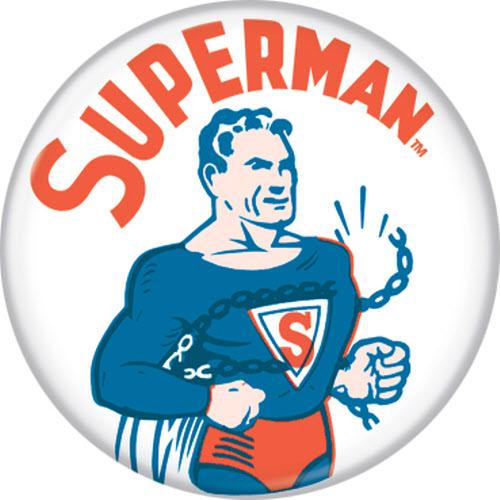 Superman Chains Button Pin 1.25"
