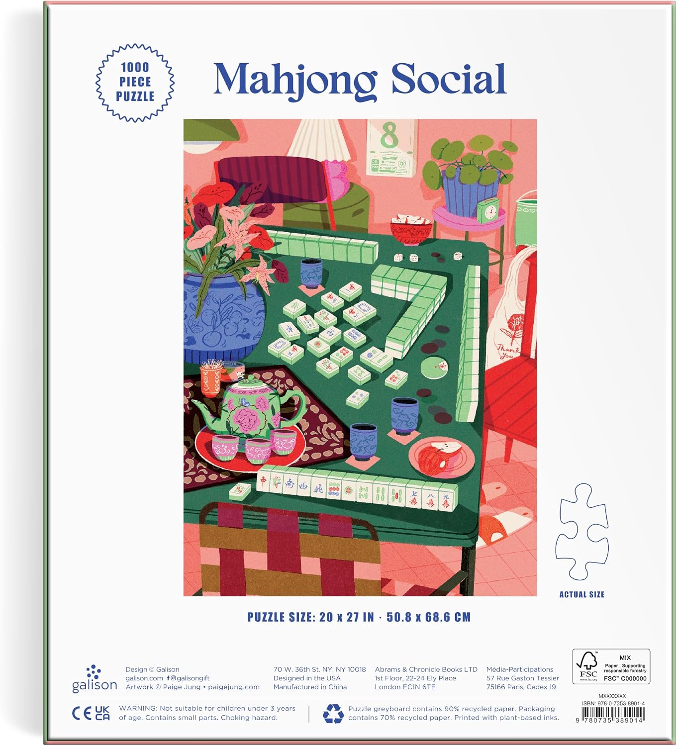 Mahjong Social 1000 Piece Jigsaw Puzzle