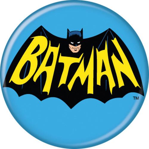 Batman Logo on Blue Button Pin 1.25"