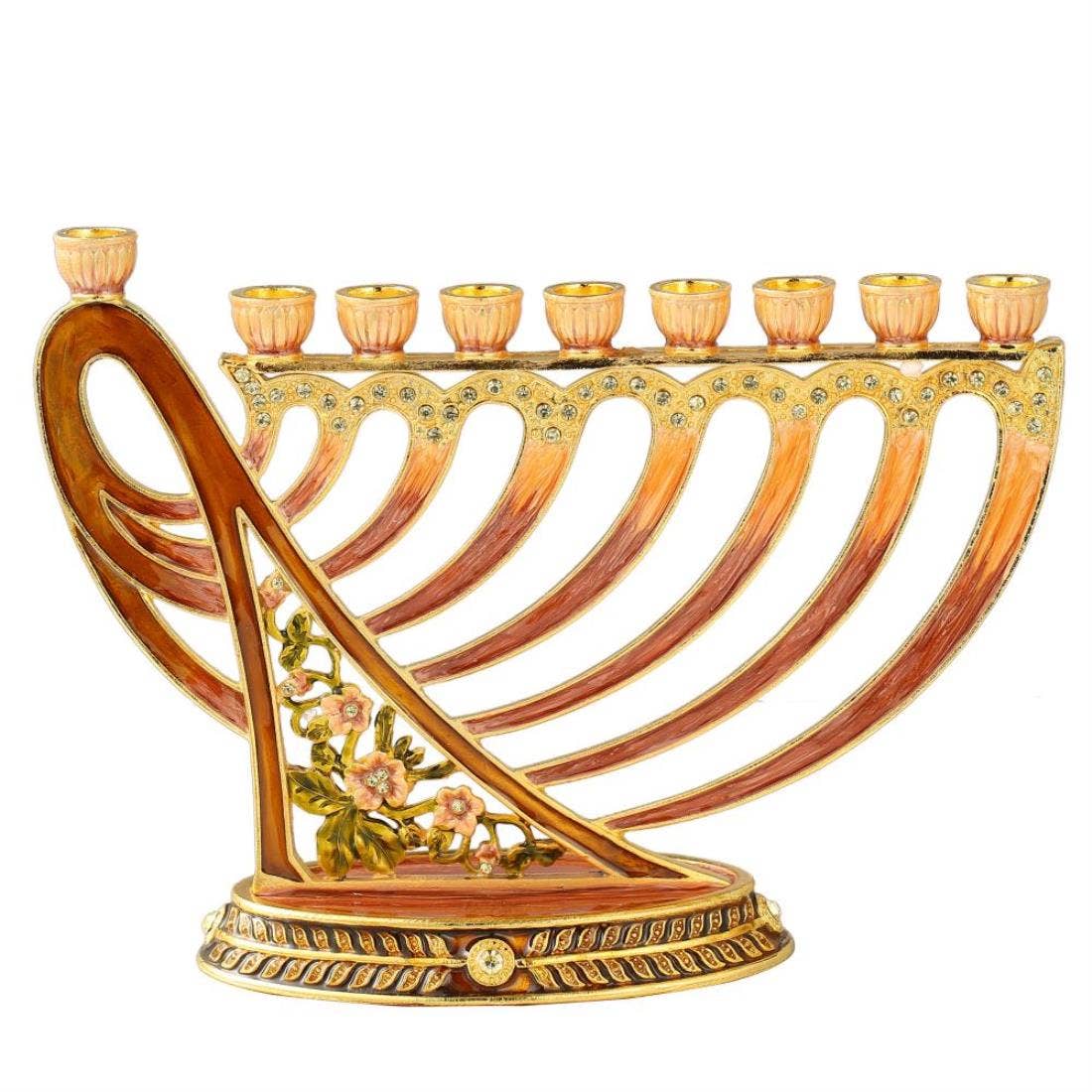 Menorah Matashi Hand Painted Enamel Candelabra for home
