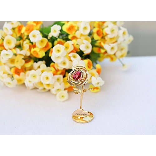 Gift for Mom 24k Gold Plated Rose Flower Tabletop Ornament