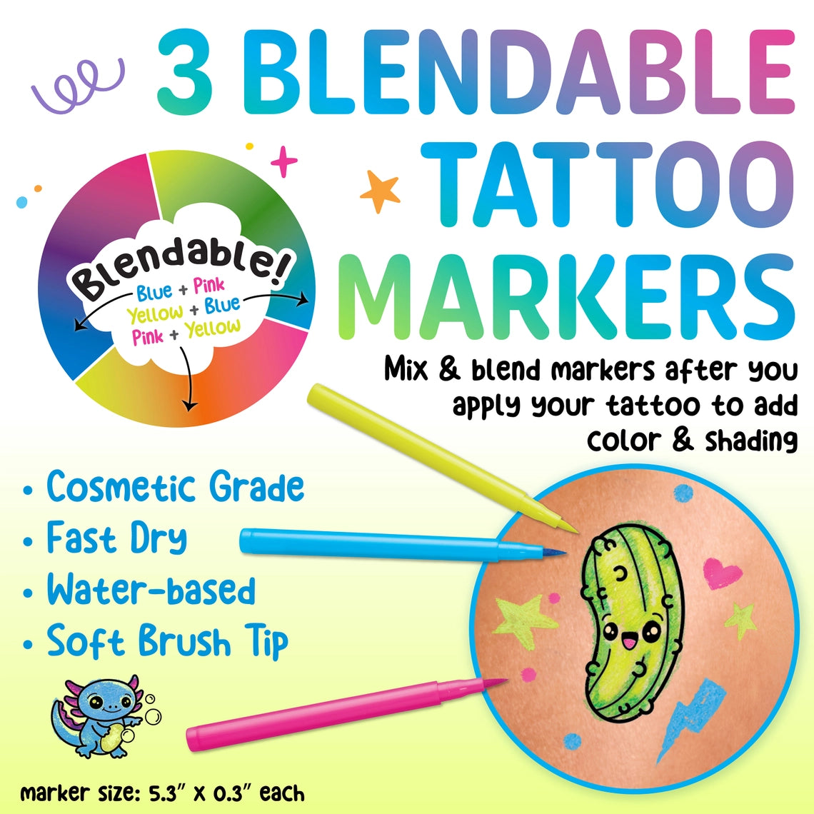 Color in Neon Tattoos Mini Craft Kit For Kids