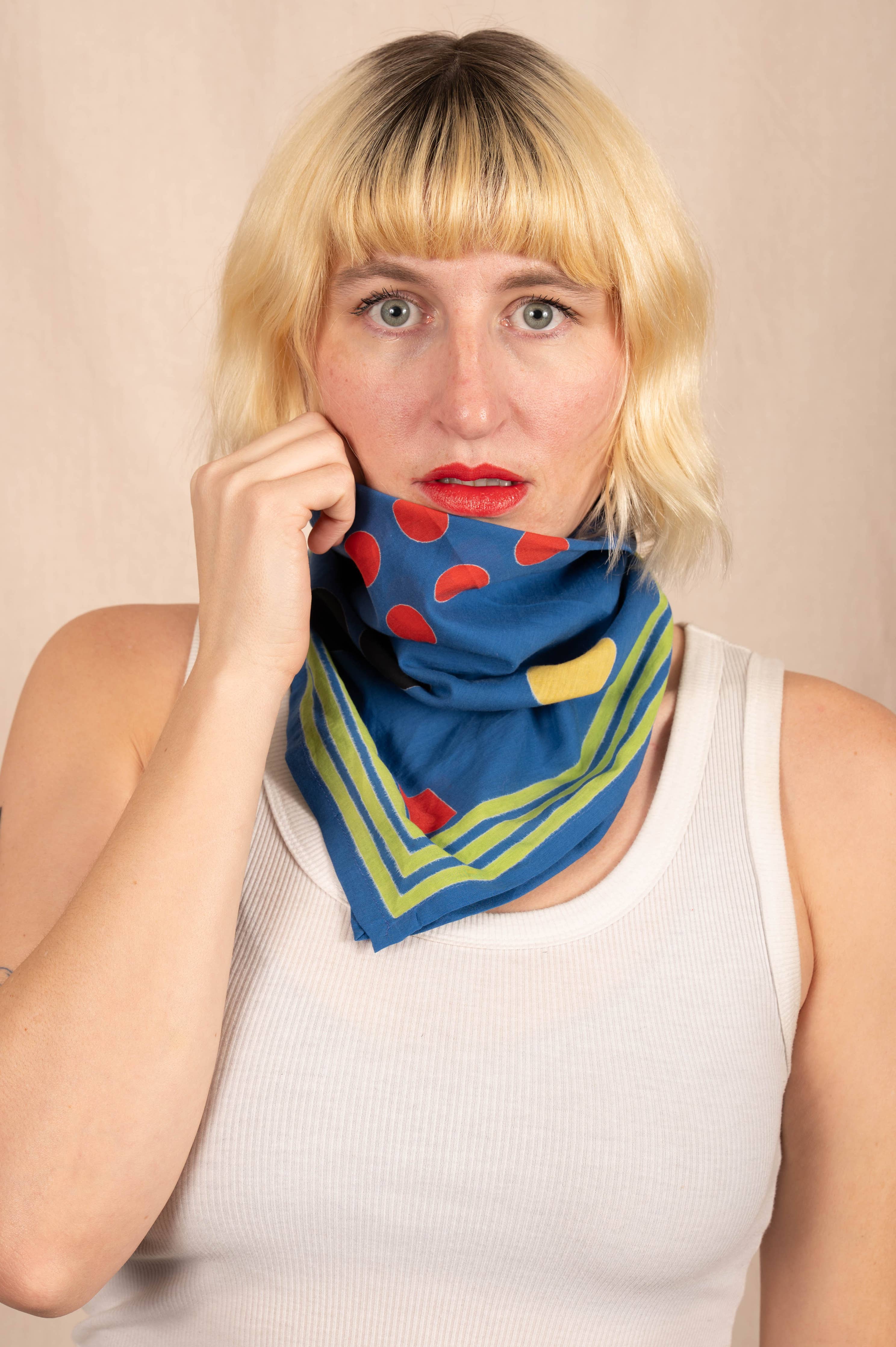Archie Bandana No. 13 - Composition in Blue and Red