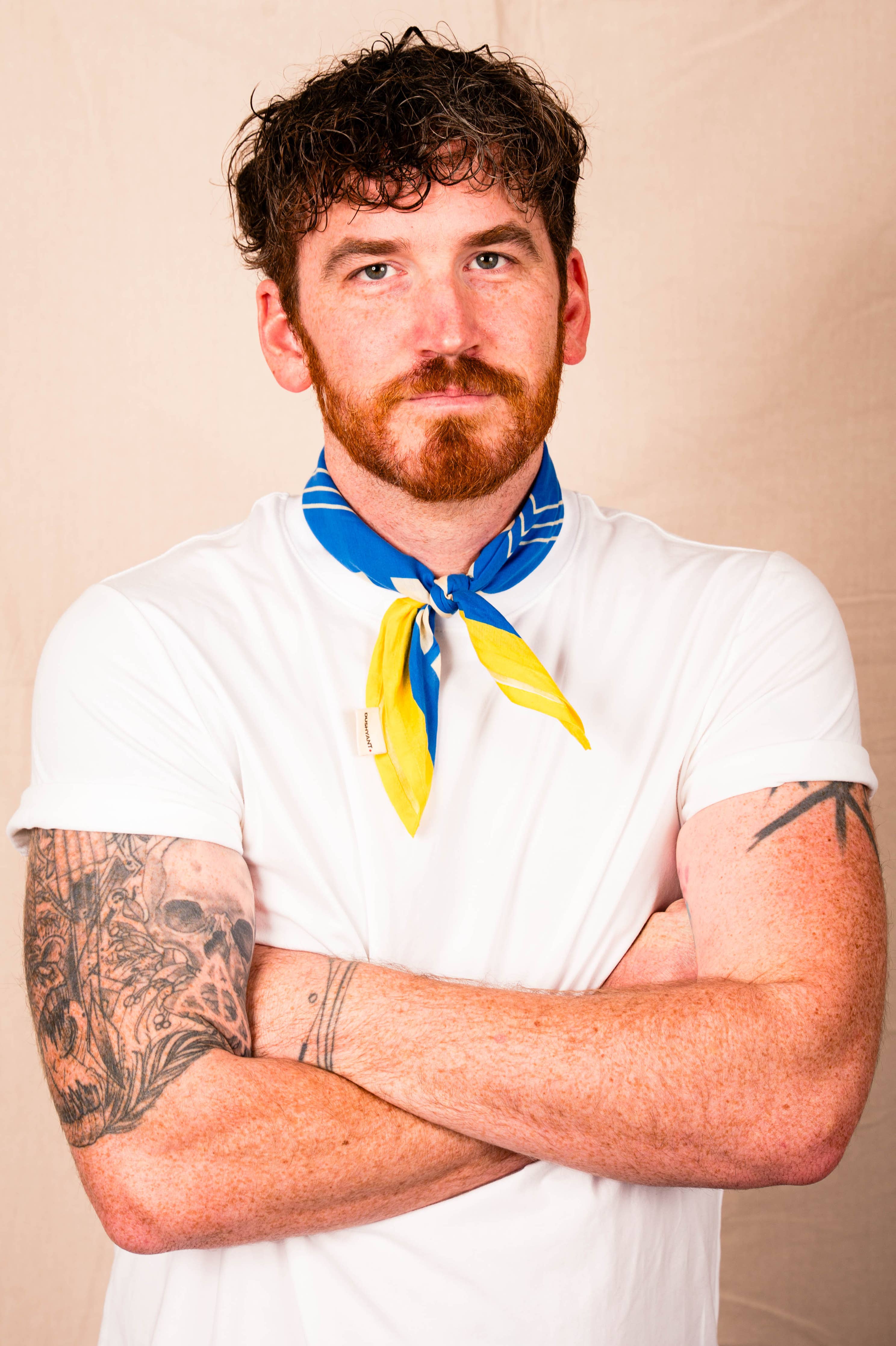 Archie Bandana No. 20 - Blue and Yellow Check