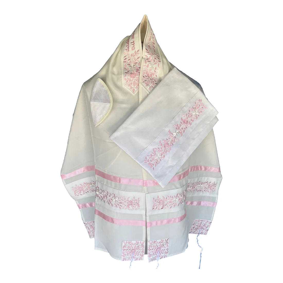 Tallit Set Pink Embroidered Rose