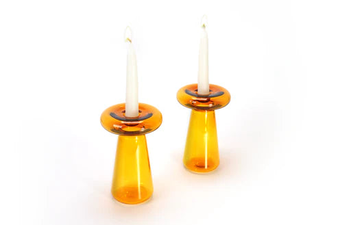 Mushroom Shabbat Candlesticks