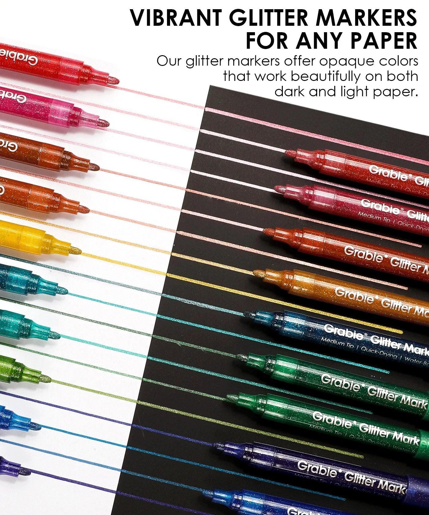 Iridescent Glitter Acrylic Paint Marker Set Of 24