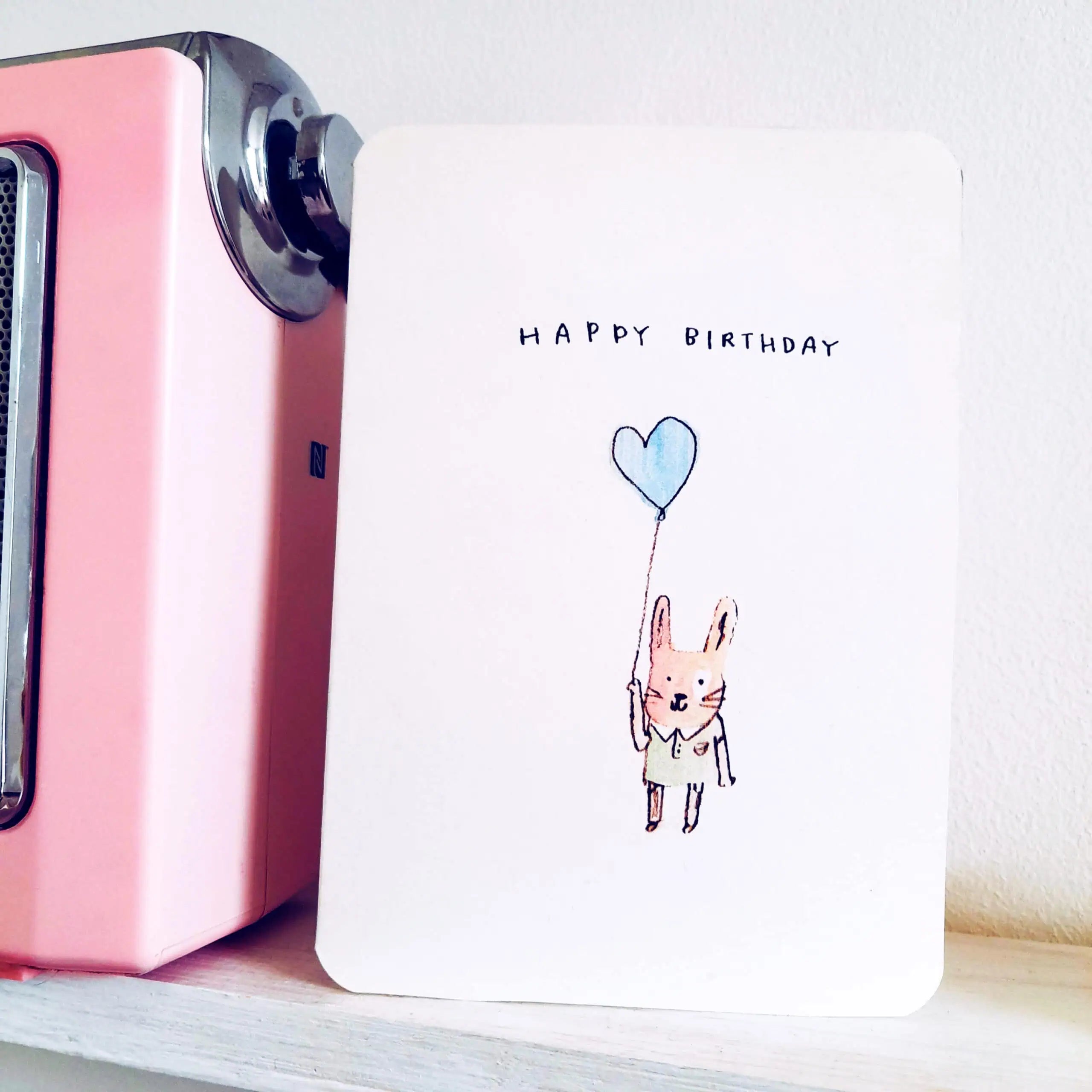 Heart Balloon Bunny Greeting Card