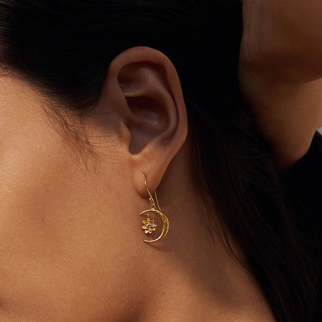 Spirit in Transformation Lotus Moon Earrings