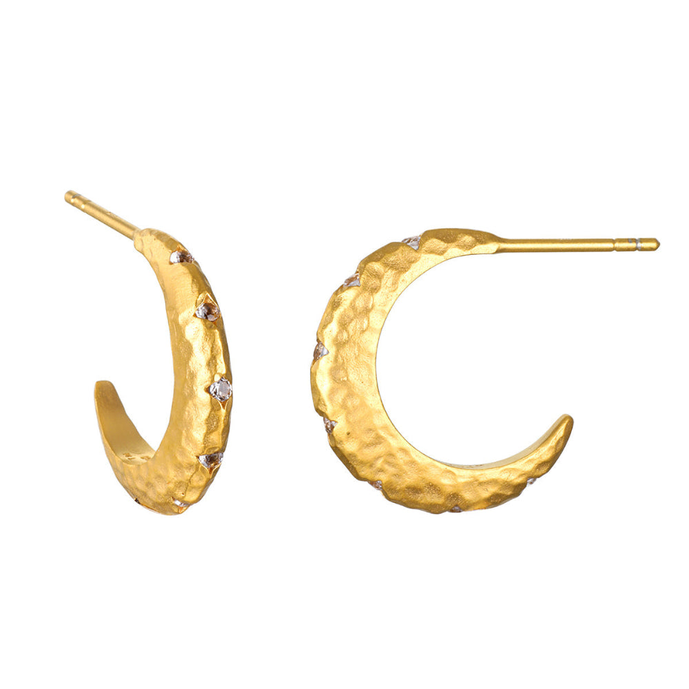 Kindred Spirits Sparkling Moon Hoop Earrings