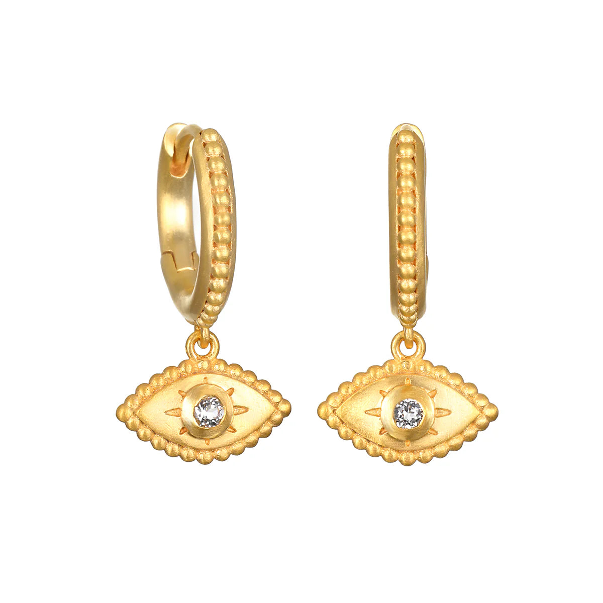 Always Protected Evil Eye Huggie Hoops