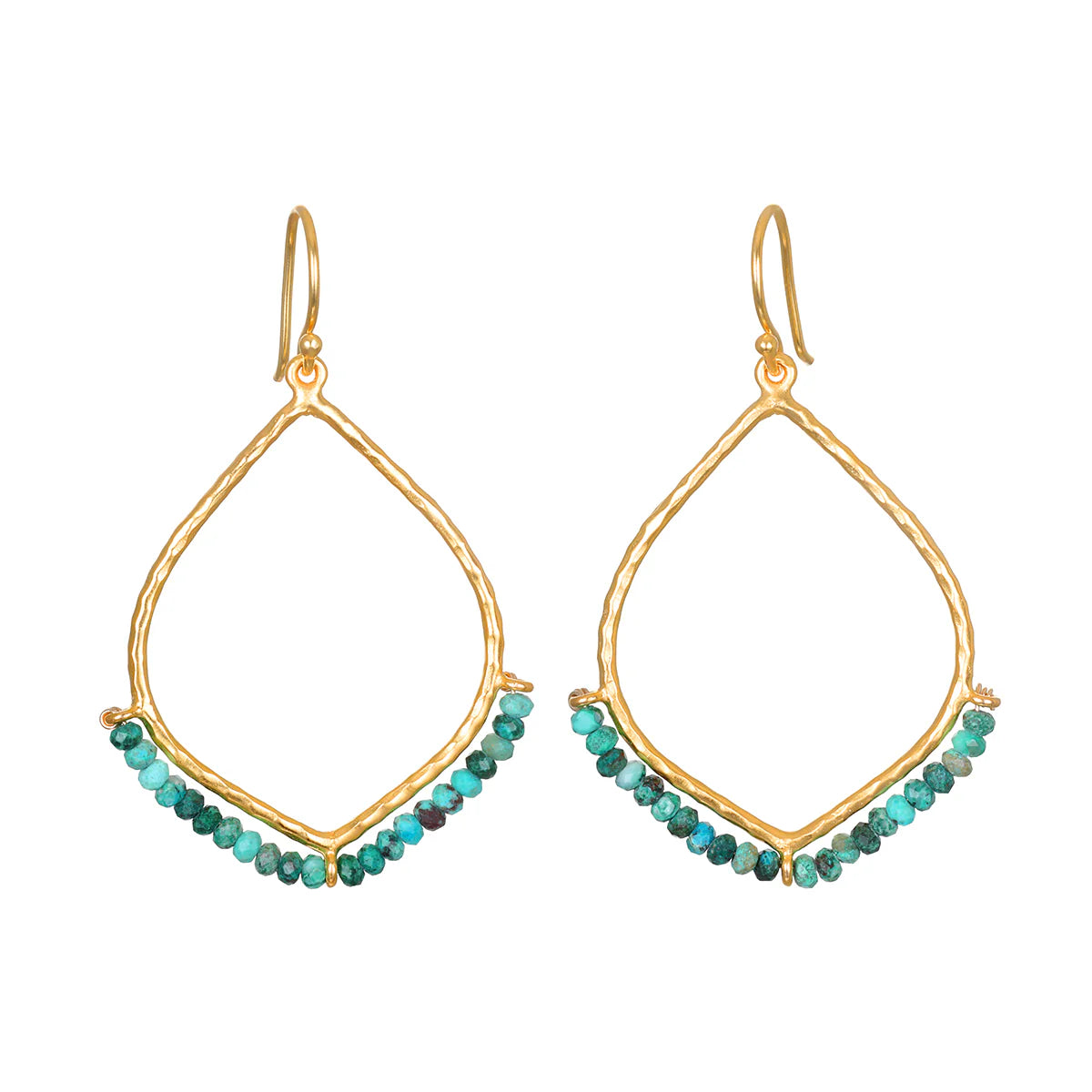 Healing Journey Turquoise Lotus Petal Earrings