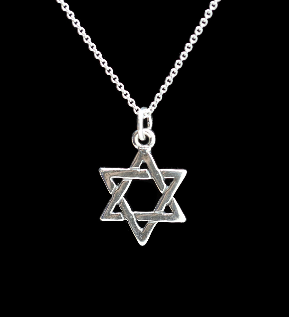 Sterling Woven Classic Star of David Necklace
