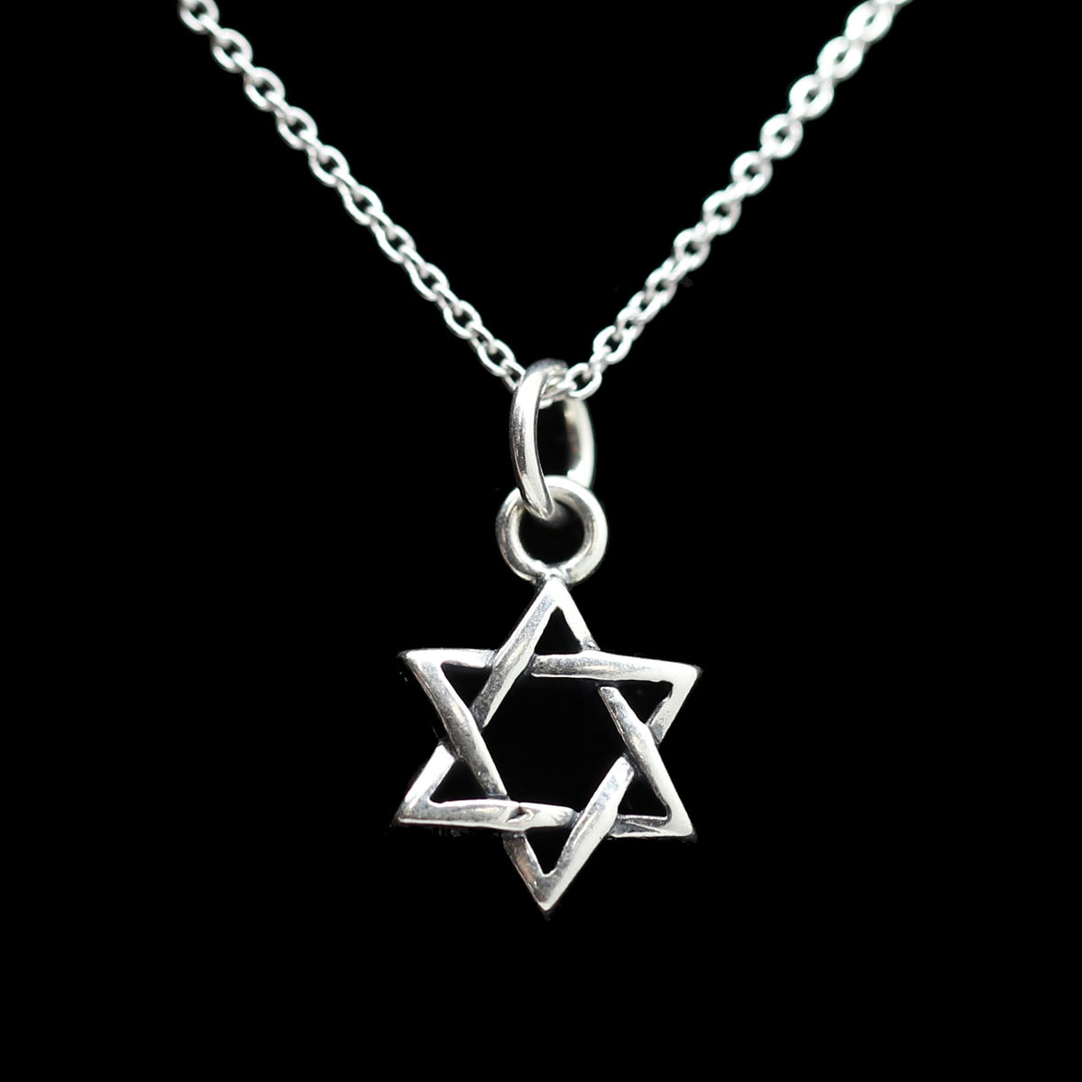 Small Sterling Star of David Necklace