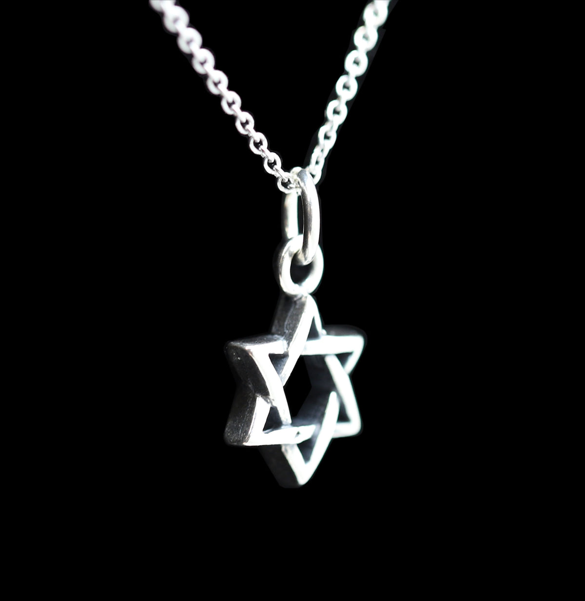 Small Sterling Star of David Necklace