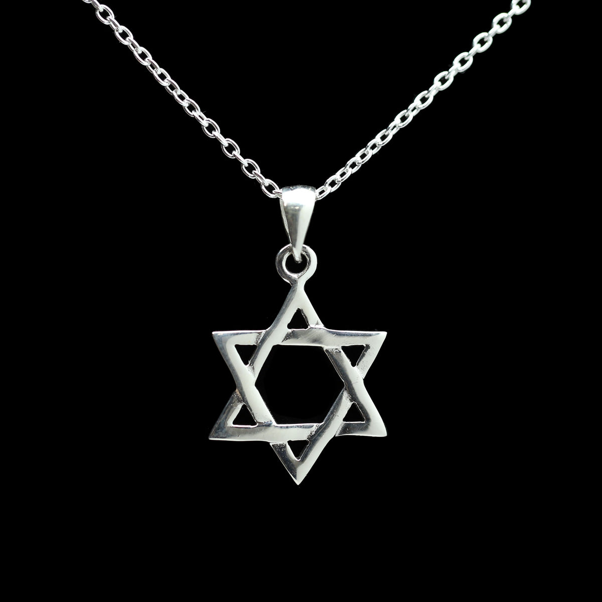 Sterling Woven Star of David Necklace