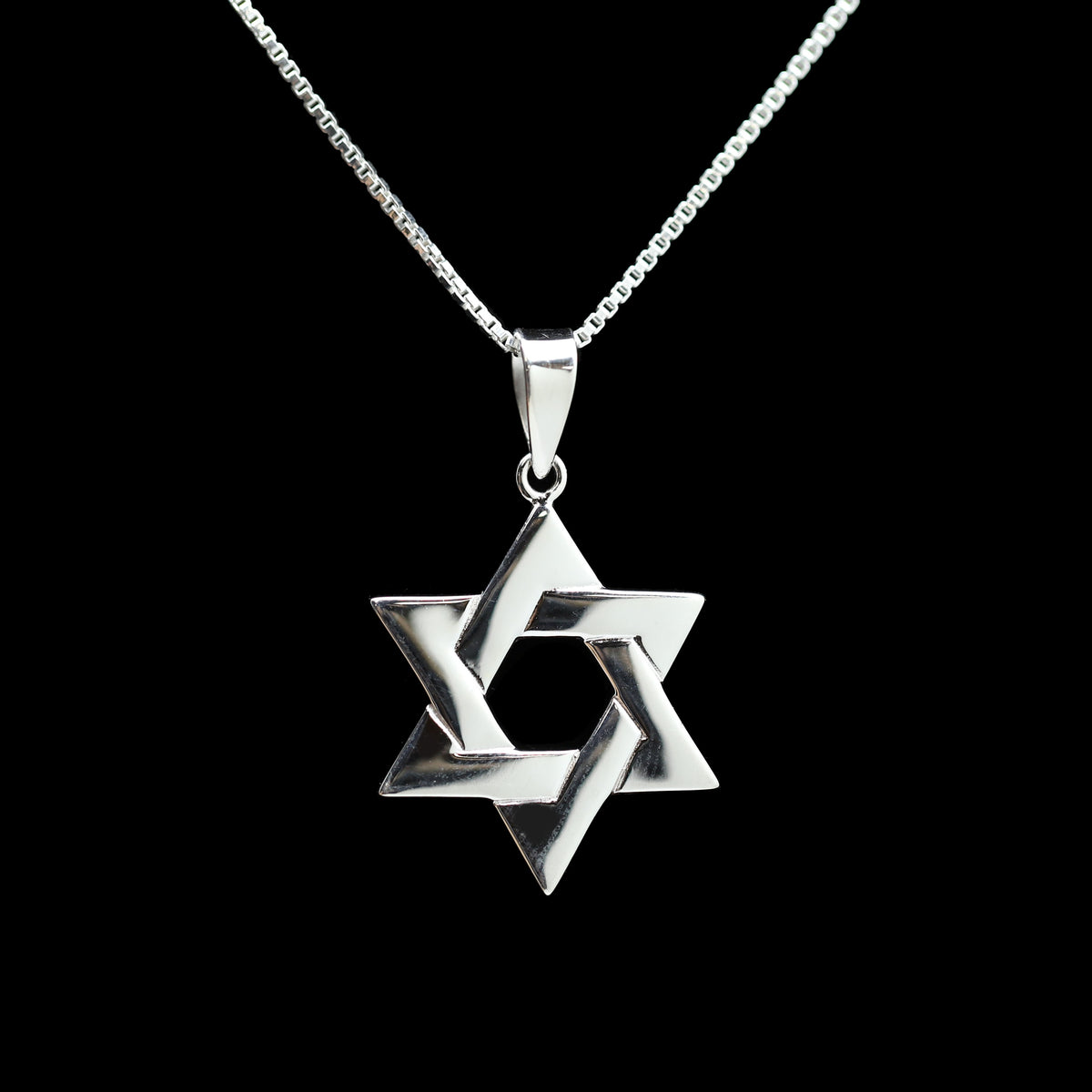 Sterling Woven Star of David Necklace