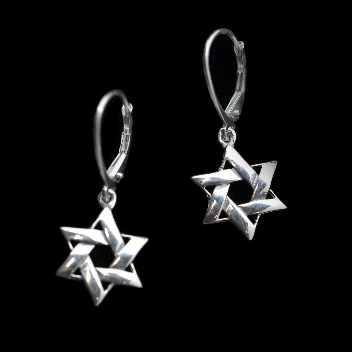 Sterling Star of David Dangle Earrings