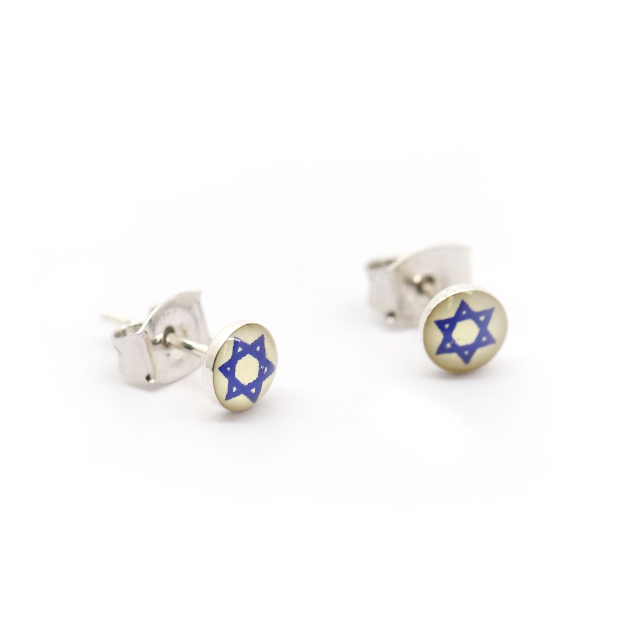 Star of David Sterling Stud Earrings