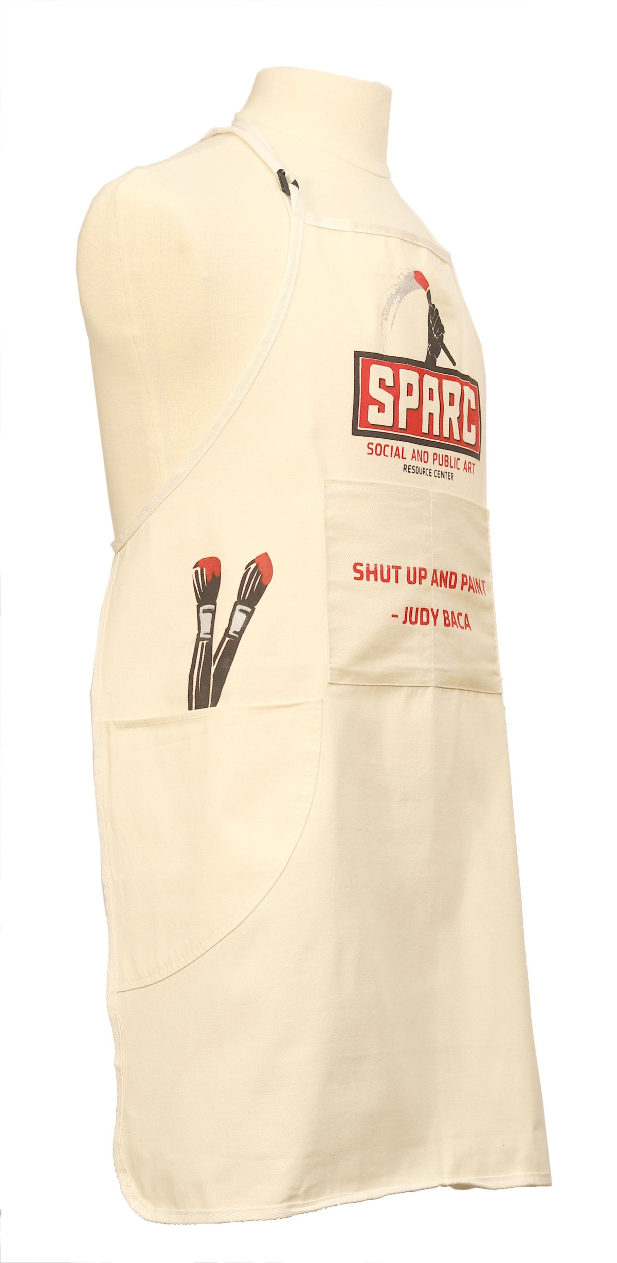 SPARC Screen Printed Apron with Judy Baca Quote