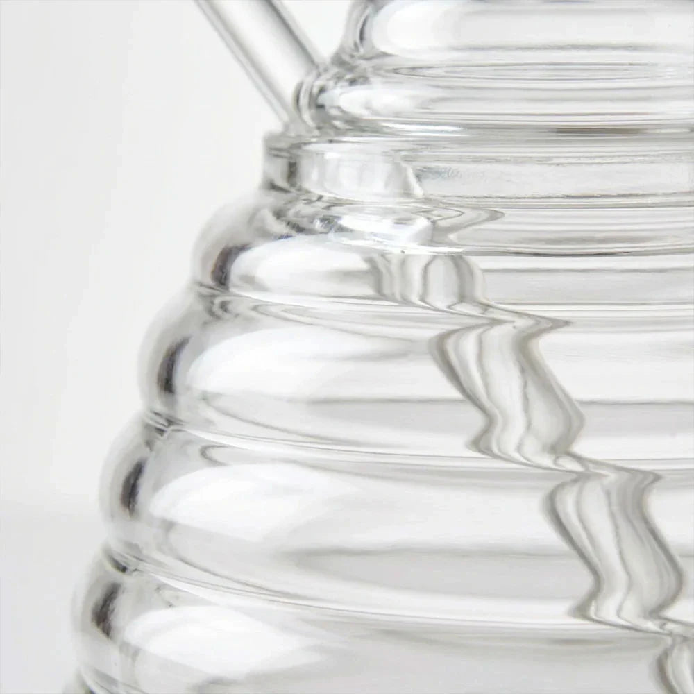 Hive Glass Honey Dish with Spoon