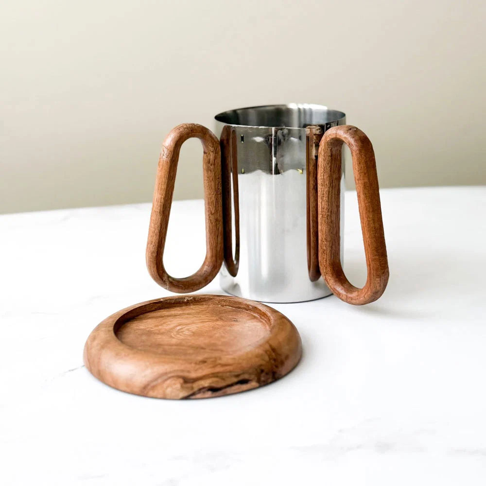 Wood & Stainless Steel Wash Cup