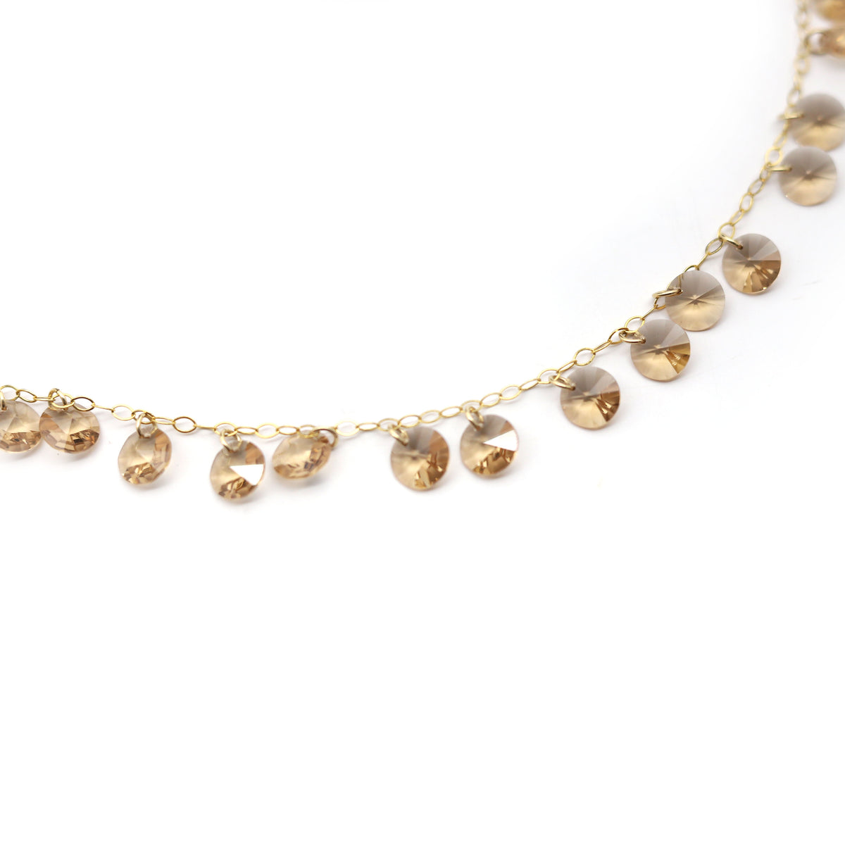 Toffee Crystal Drop Necklace